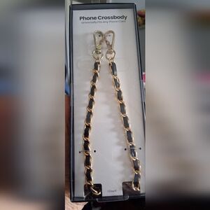 Phone Crossbody Chain, Gold and Black